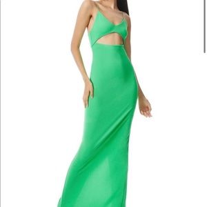Alice + Olivia Garden Green Cut Out Dress